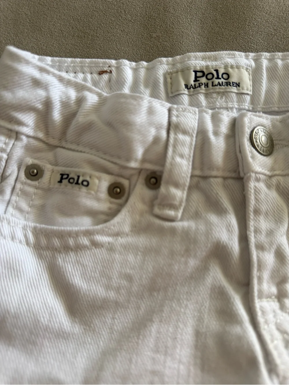 Ralph Lauren Women's White Frayed Hem Denim Shorts
